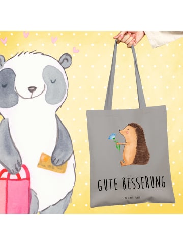 Mr. & Mrs. Panda ToteBag Igel Blumen mit Spruch in Light Grey