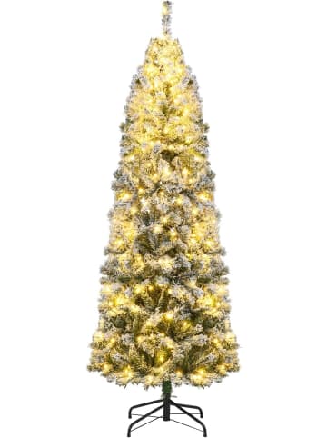 COSTWAY 180 cm Künstlich Weihnachtsbaum mit LED Beleuchtung in Grün