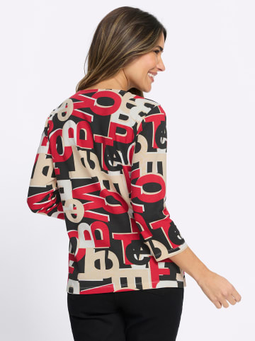 Sieh an! 3/4-Arm-Shirt in rot-schwarz-bedruckt