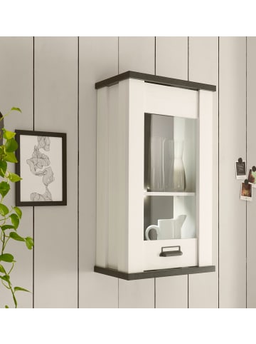 Furn.Design Hängeschrank weiß Pinie, anthrazit Landhaus, Küchenschrank mit Soft-Close