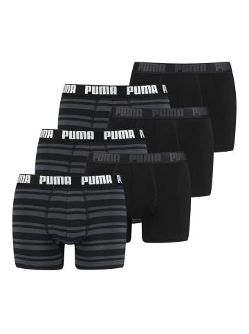 Puma Boxershorts HERITAGE STRIPE BOXER 6er Pack in 200 - black