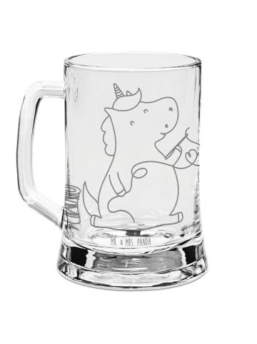 Mr. & Mrs. Panda Bierkrug Einhorn Näherin ohne Spruch in Transparent