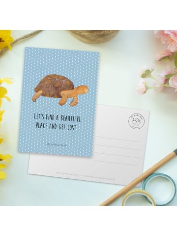 Mr. & Mrs. Panda Wanddeko Schildkröte MHerzieren mit Spruch in Blau Pastell