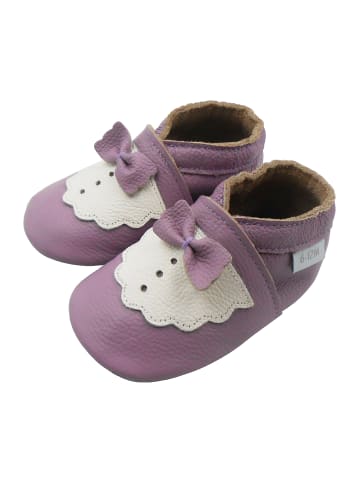 Basrakids Baby Krabbelschuhe aus Leder, weiche Lauflernschuhe mit rutschfester Sohle 