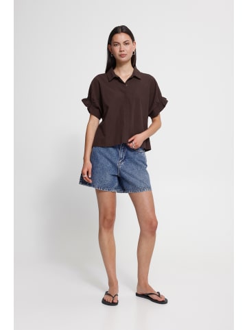 ICHI Hemd kurzarm IHSAMI Loose fit in Chicory Coffee