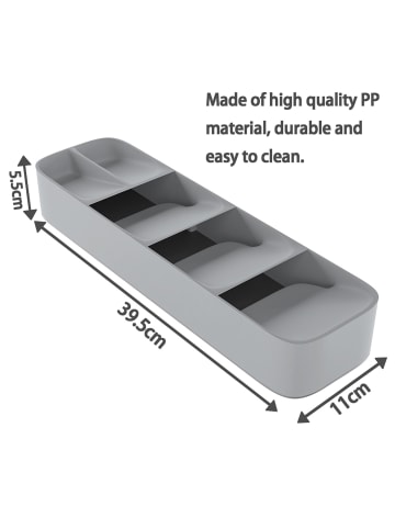 Intirilife Besteckkasten Schubladenorganizer in Grau
