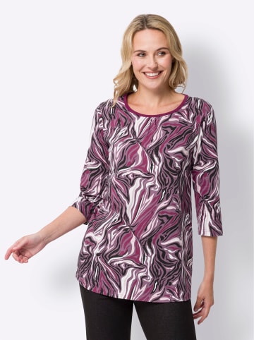 Sieh an! Longshirt in malve-ecru-bedruckt