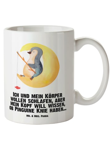 Mr. & Mrs. Panda Tasse Pinguin Mond mit Spruch in Weiß