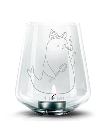 Mr. & Mrs. Panda Windlicht Glas Robbe Sherlock ohne Spruch in Transparent