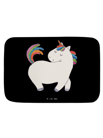 Mr. & Mrs. Panda Badteppich Einhorn Stolzieren ohne Spruch in Schwarz