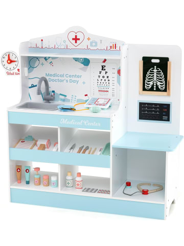 COSTWAY Krankenhaus Kinderküche Doktor-Spielset mit 24 Zubehör in Blau