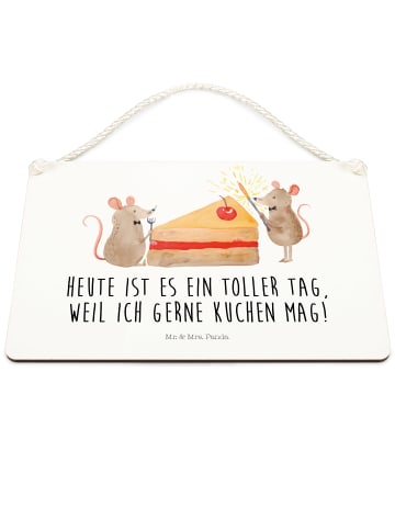 Mr. & Mrs. Panda Deko Schild Mäuse Kuchen mit Spruch in Weiß