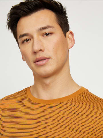 MAZINE T-Shirt Keith Striped T in brown sugar/black