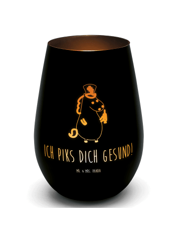 Mr. & Mrs. Panda Windlicht Glas Einhorn Krankenschwester mit Spruch in Schwarz