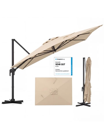 COSTWAY Sonnenschirm 300 x 400 cm in Beige