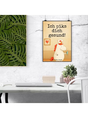 Mr. & Mrs. Panda Wandbild Einhorn Krankenschwester Design mit Sp... in Weiß