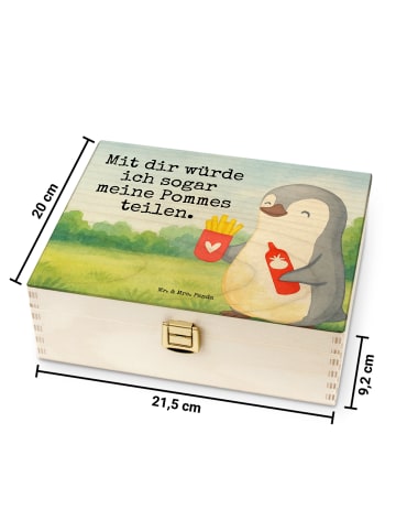 Mr. & Mrs. Panda Teedose Pinguin Pommes Design mit Spruch in Weiß