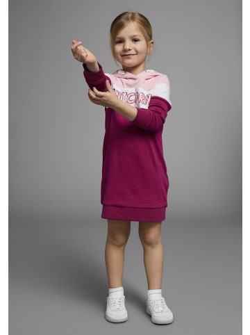 Kidsworld Sweatkleid in rosa-weiß-bordeaux