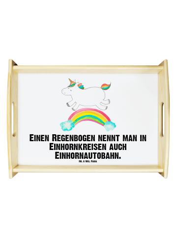 Mr. & Mrs. Panda Ablagetablett Einhorn Regenbogen mit Spruch in Weiß