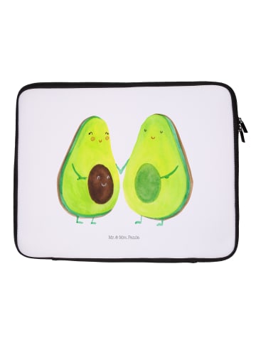 Mr. & Mrs. Panda Notebook Tasche Avocado Pärchen ohne Spruch in Weiß