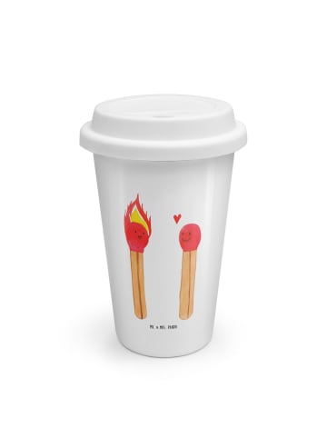 Mr. & Mrs. Panda Thermobecher Streichhölzer ohne Spruch in Weiß