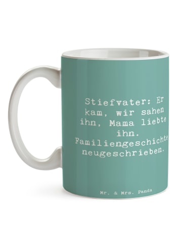 Mr. & Mrs. Panda Keramtiktasse Spruch Stiefvater Liebe mit Spruch in Meeresbrise
