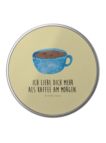 Mr. & Mrs. Panda Kaffeedose Kaffee Tasse mit Spruch in Gelb Pastell