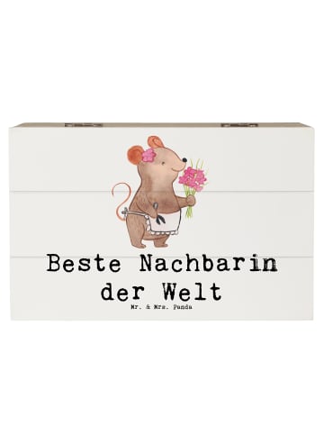 Mr. & Mrs. Panda Box Maus Beste Nachbarin der Welt mit Spruch in Weiß