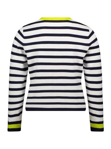 CARTOON Feinstrickjacke mit Rundhalsausschnitt in Blau/Weiß