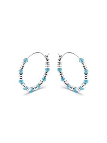 Luxenter Ohrringe aus 925er Sterlingsilber mit Zirkonia in Aquamarinblau, rhodiniert