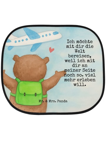 Mr. & Mrs. Panda Auto Fensterschutz Bär Flugzeug Design mit Spruch in Weiß