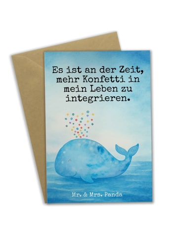 Mr. & Mrs. Panda Grußkarte Wal Konfetti Design mit Spruch in Weiß