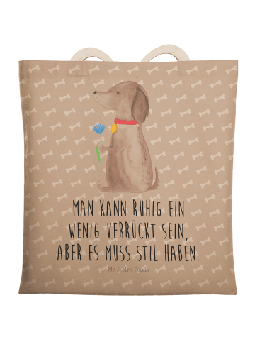 Mr. & Mrs. Panda Tote Bag Hund Blume mit Spruch in Hundeglück
