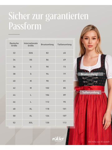 Nübler Dirndl lang Thea in Schwarz