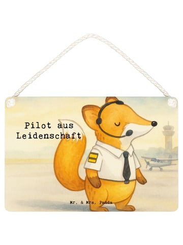 Mr. & Mrs. Panda Schild Pilot Leidenschaft Design mit Spruch in Weiß