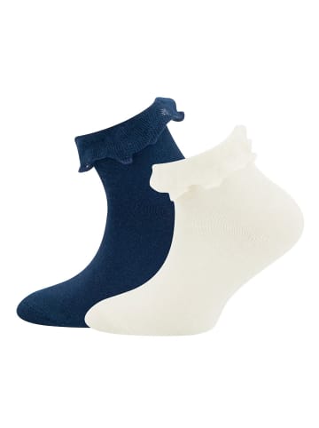 ewers 2er-Set Socken 2er Pack Rüschenrand in navy-latte