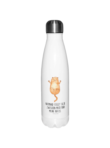 Mr. & Mrs. Panda Thermosflasche Katze Umarmen mit Spruch in Weiß