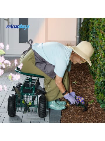 Fahrbarer Gartensitz in Grün