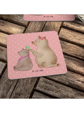 Mr. & Mrs. Panda Tassenuntersetzer Bär Kind ohne Spruch in Rot Pastell