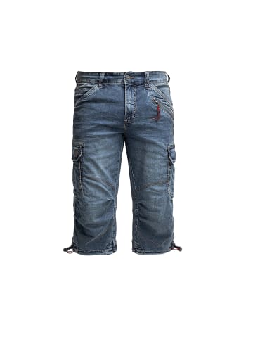 Timezone Shorts 3/4 Denim Pants loose Fit Mid Waist Jeansshorts in Blau