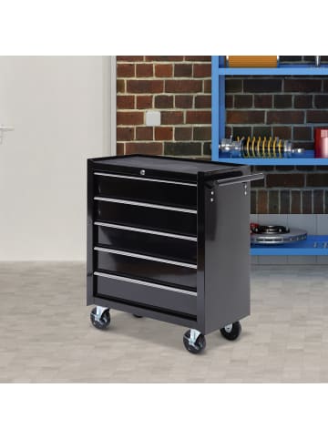 HOMCOM Werkstattwagen-68L x 33B x 75H cm-Schwarz