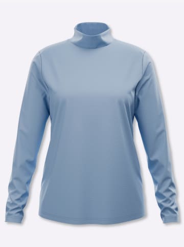 Sieh an! Stehkragen-Shirt in bleu