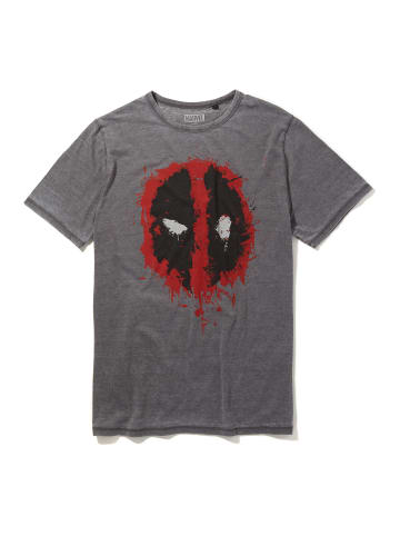 Recovered T-Shirt Marvel Deadpool Icon Paint Logo Mid Grey in Grau