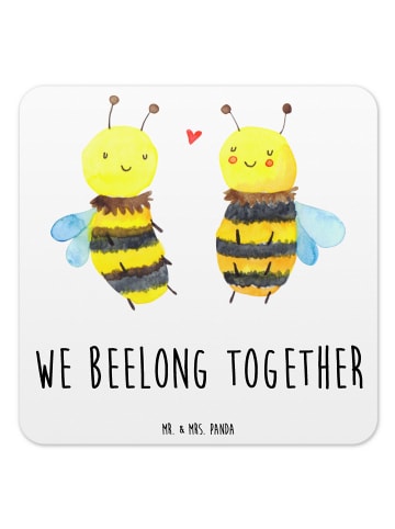 Mr. & Mrs. Panda Untersetzer für Gläser Biene Verliebt mit Spruch in Weiß