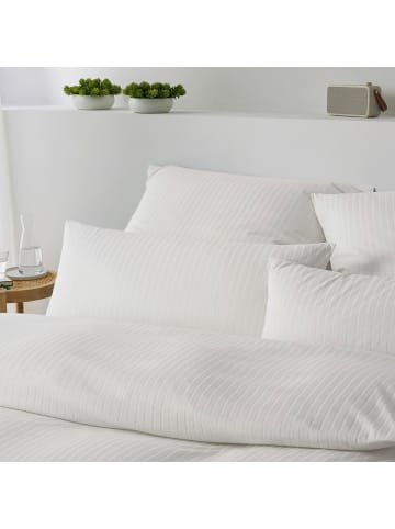 Elegante Bettwäsche Solid Stripe in wollweiss