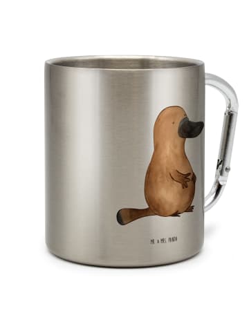 Mr. & Mrs. Panda Becher Schnabeltier Mut ohne Spruch in Silber