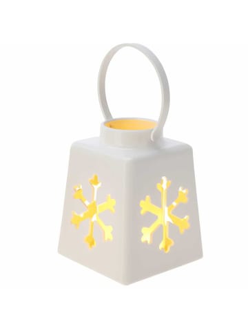 Home&Styling Collection Weihnachtslaterne mit LED-Kerze in Weiß, (B) 10,5 x (H) 13,5 x (L) 10,5 cm