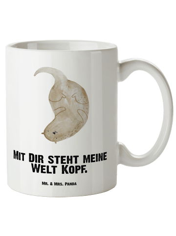 Mr. & Mrs. Panda XL Tasse Otter Kopfüber mit Spruch in Weiß