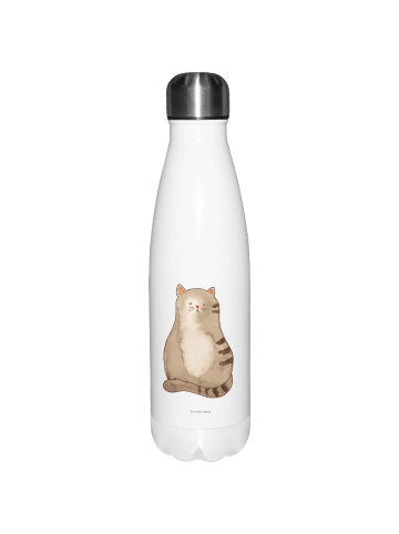 Mr. & Mrs. Panda Thermosflasche Katze Sitzen ohne Spruch in Weiß