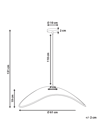 Beliani Pendelleuchten YAGUEZ in  - (W) 61 x (H) 131 x (L) 50 cm